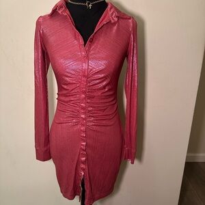 Pink metallic dress